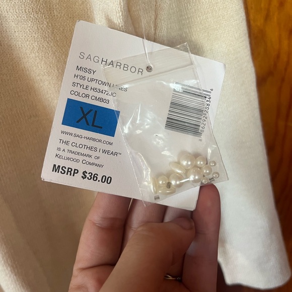 Sagharbor white pearl top Size: XL NWT!! - Picture 6 of 9